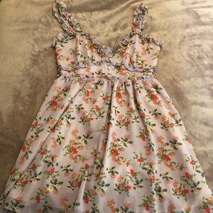 Lovers and Friends Purple Floral Ruffle Mini Dress